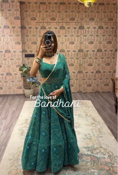 Royal Raatri Bandhani Lehenga Choli Set