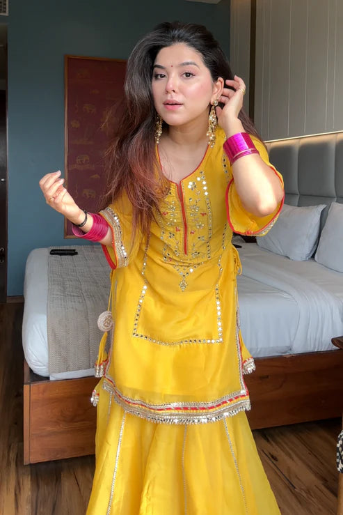 Mimosa Luxe Yellow  Sharara Set