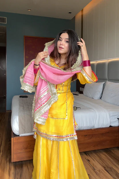 Mimosa Luxe Yellow  Sharara Set