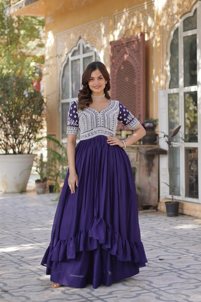 Avira  Lehenga With Readymade Slit Cut Long Kurti Set