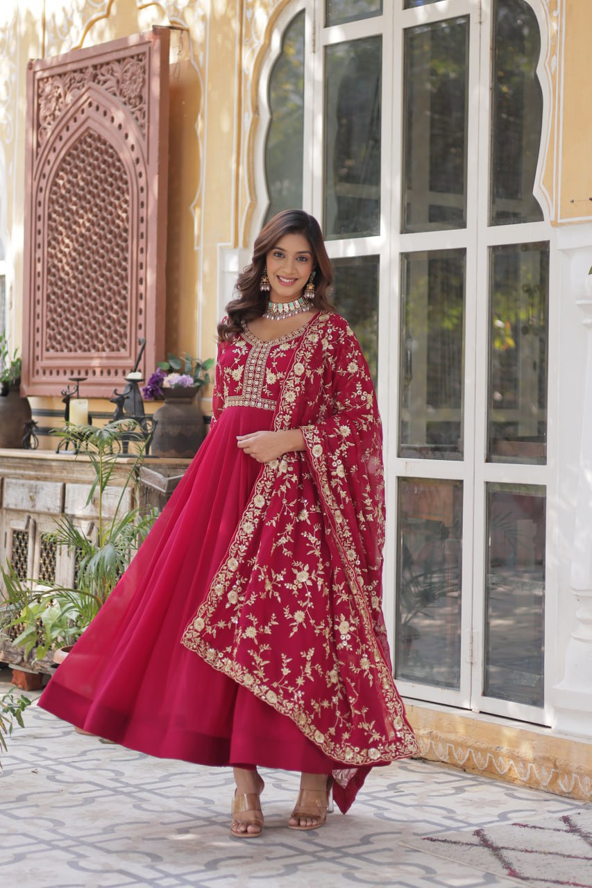 Kaelani  Faux Blooming Georgette  gown