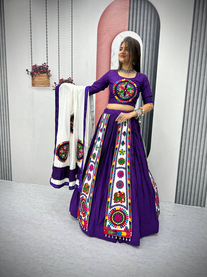 Vrund  Rivaayat Traditional Heavy Gamathi work Garba Lehenga Set