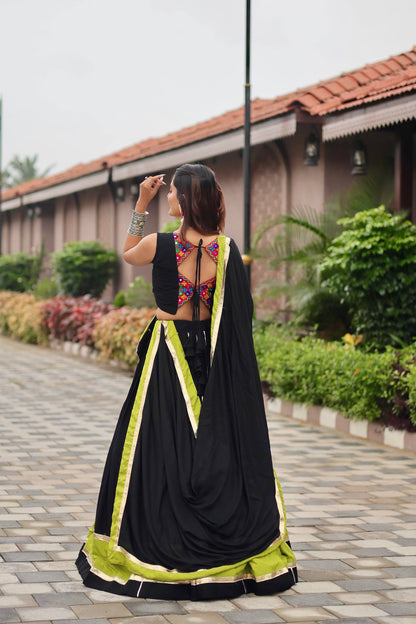 Naavya Mirror Work Potli Touch Garba Lehenga Set