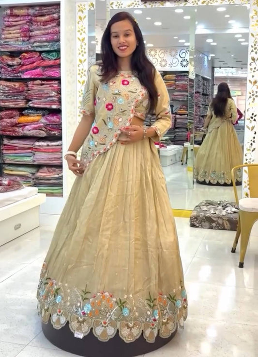 Golden Bloom Pure Gold Crush Lehenga Set