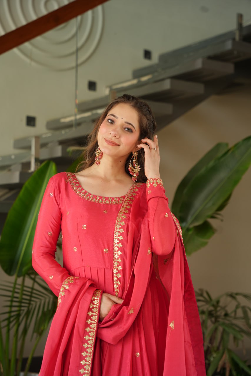 Elowen royal Heavy Embroidery Readmade Gown