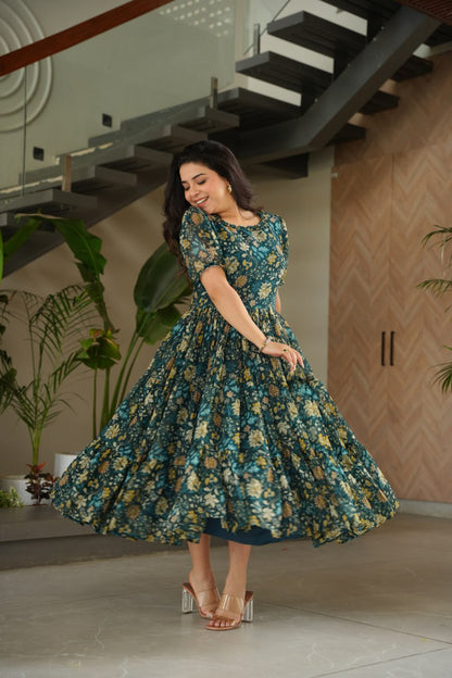 Vaidehi Botanic Breeze pretty printed Gown