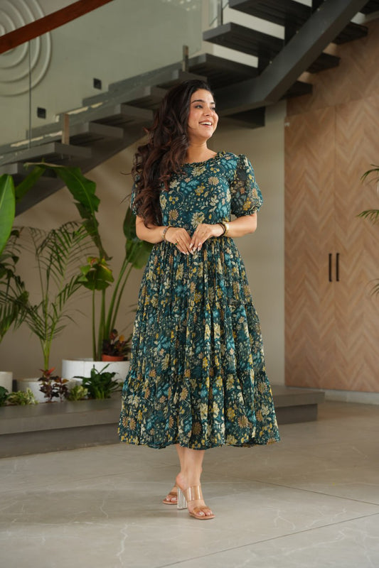 Vaidehi Botanic Breeze pretty printed Gown