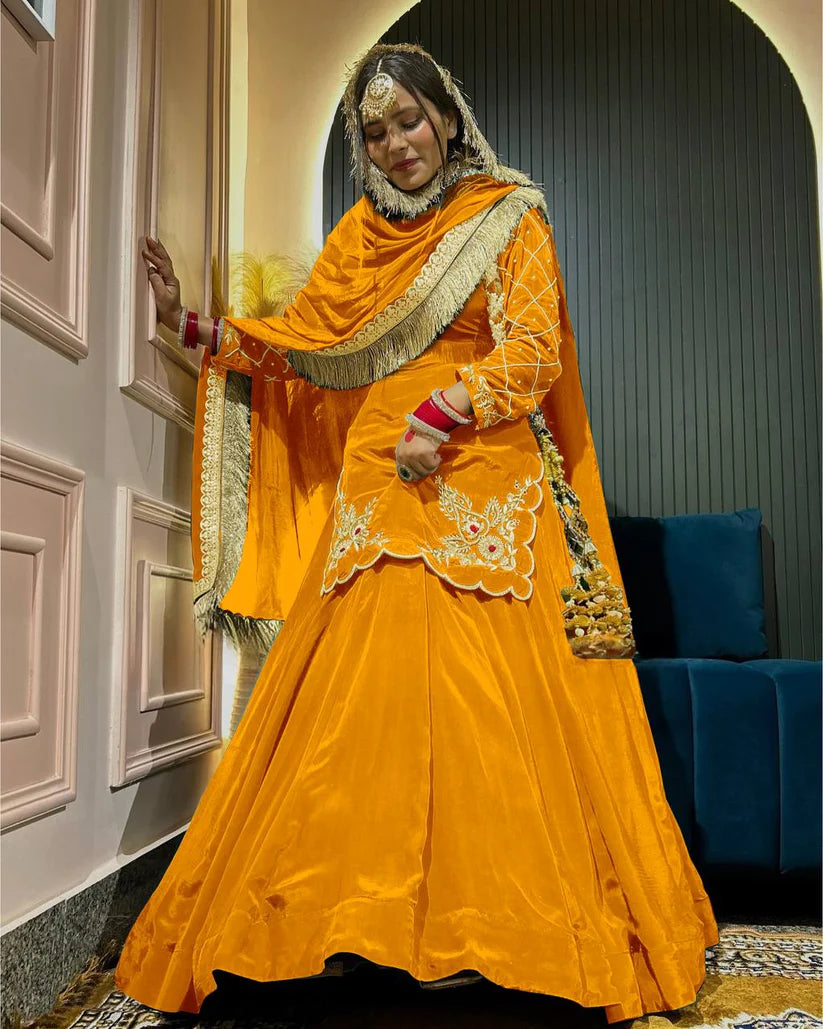 Luxury in Queens Embroidered Set with Dupatta