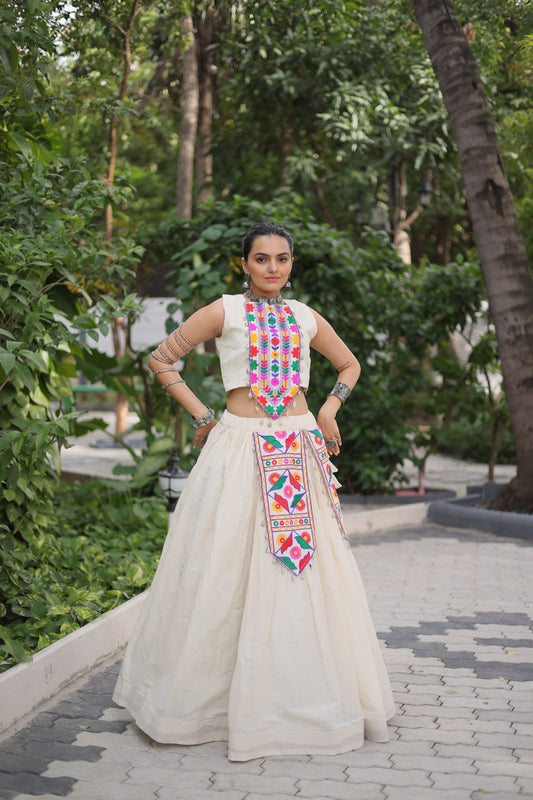 Navira in Ivory Navratri Glow White  Lehenga Choli
