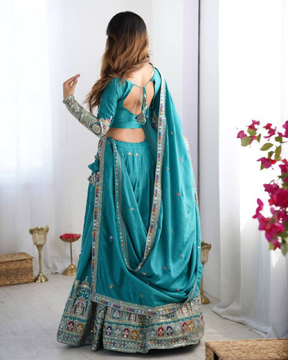 Raang Mahal  Natural Crep silk Embroidered Lehenga Choli