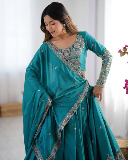 Raang Mahal  Natural Crep silk Embroidered Lehenga Choli
