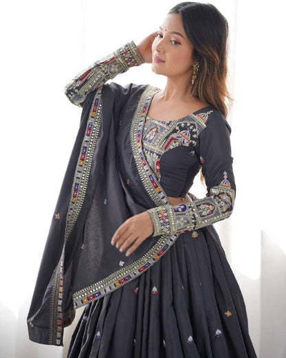 Raang Mahal  Natural Crep silk Embroidered Lehenga Choli