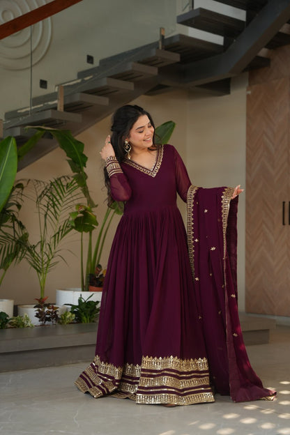 Inaaya Wine Whispers Anarkali  Suit Set