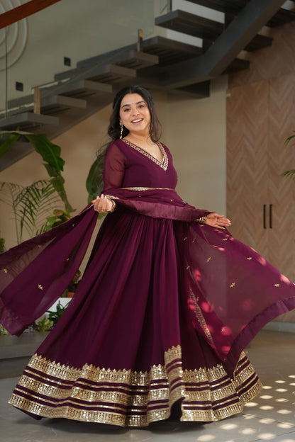 Inaaya Wine Whispers Anarkali  Suit Set