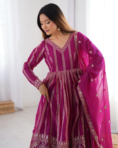 Druhi Gorgeous Star Georgette Classic Anarkali Set