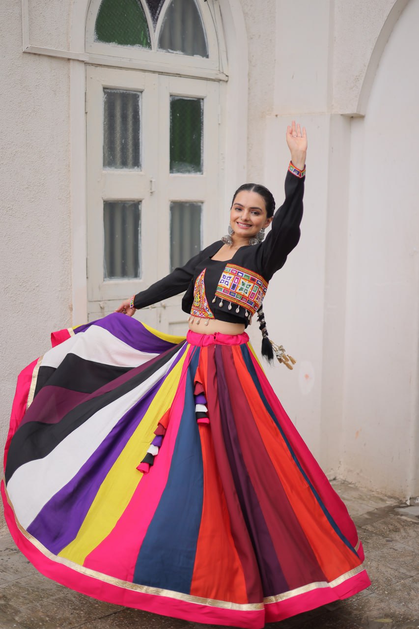 Rainbow Royalty Multicolor Navratri Lehenga Set