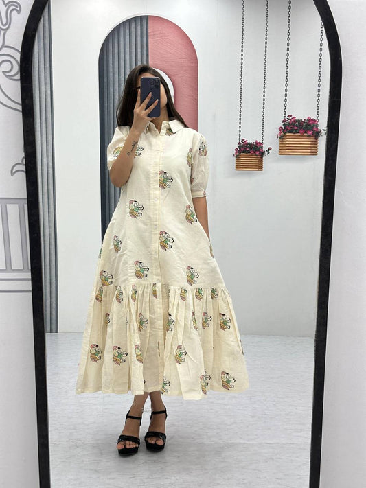Utsav Indigo Pure Cotton Gown