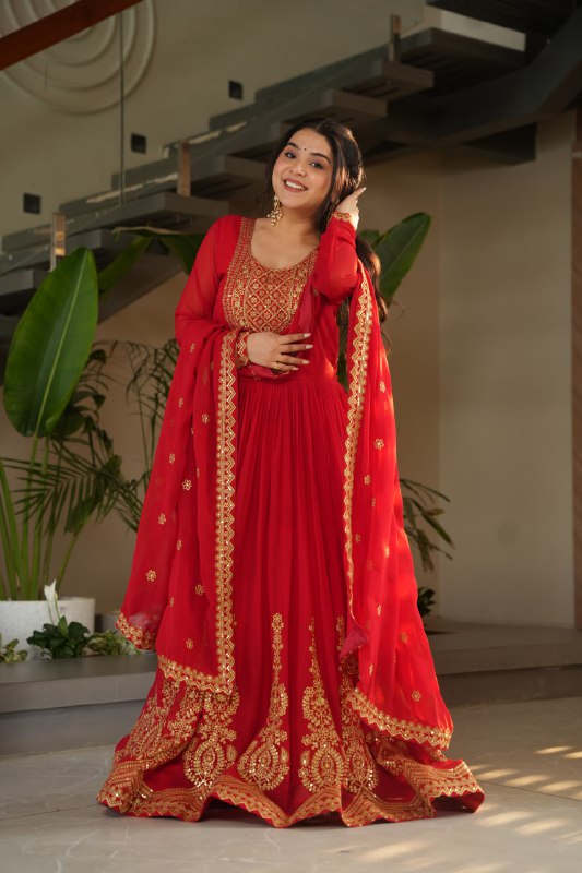 Zeenat Beatiful Faux Blooming Readymade Gown