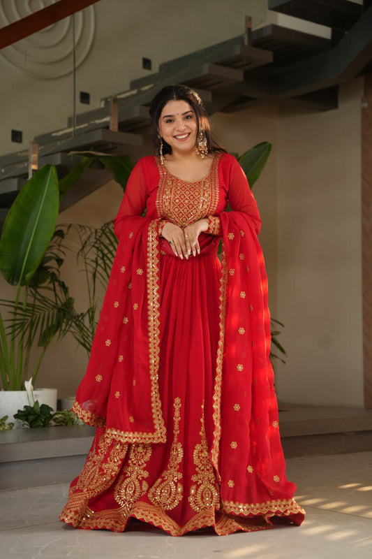 Zeenat Beatiful Faux Blooming Readymade Gown