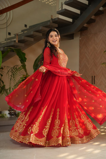Zeenat Beatiful Faux Blooming Readymade Gown