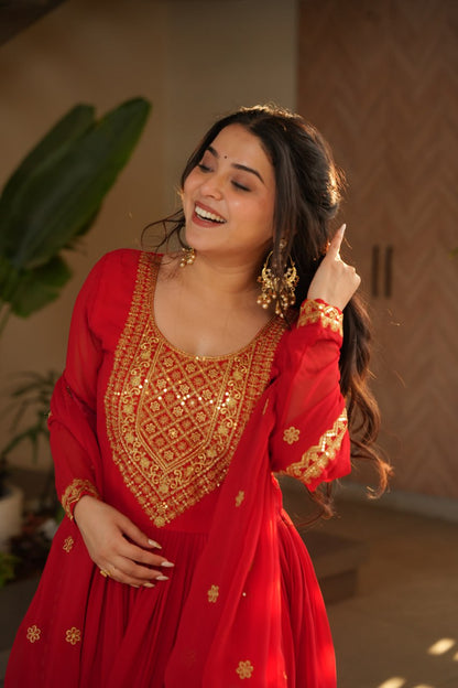 Zeenat Beatiful Faux Blooming Readymade Gown
