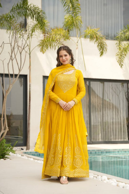 Zeenat Beatiful Faux Blooming Readymade Gown