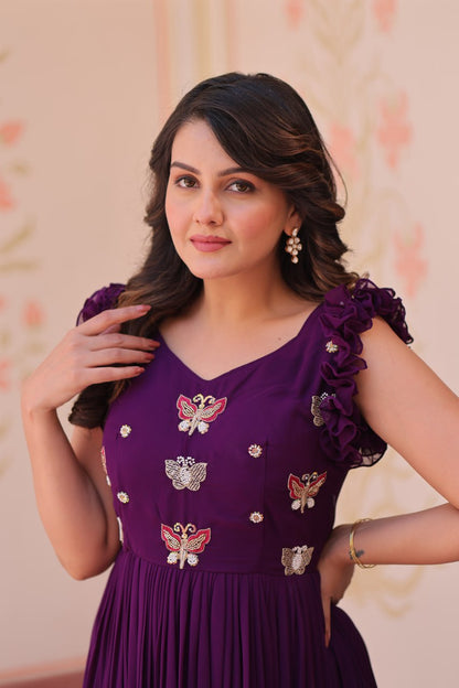 Farisha Designer Butterfly Bloom Festive Flow Gown