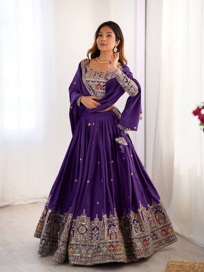 Raang Mahal  Natural Crep silk Embroidered Lehenga Choli