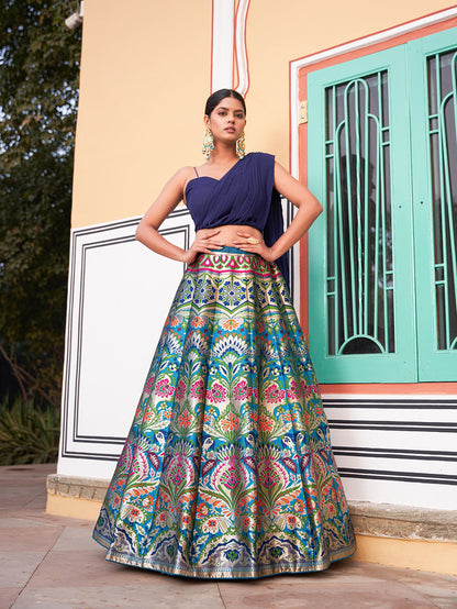 Navrang Misti  Royal Blue Traditional Banarasi Lehenga