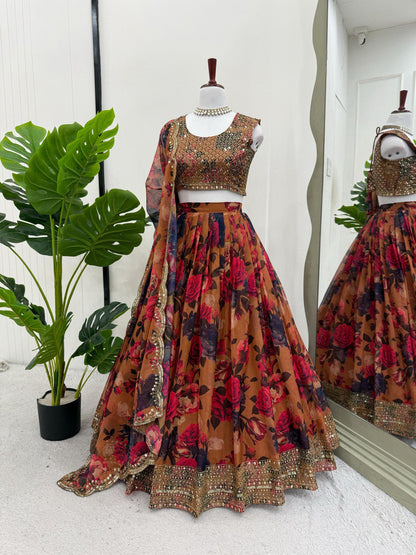 Nooraniyat Tabby Orgnza  lehenga choli set