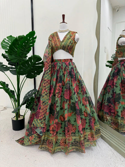 Nooraniyat Tabby Orgnza  lehenga choli set