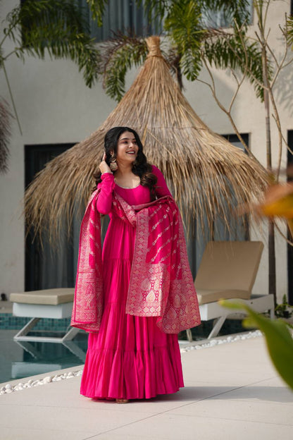Aarvika Romansilk Chanderi  Beautiful  Anarkali