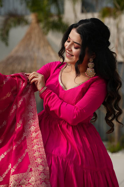 Aarvika Romansilk Chanderi  Beautiful  Anarkali