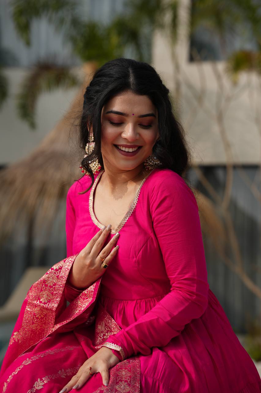 Aarvika Romansilk Chanderi  Beautiful  Anarkali