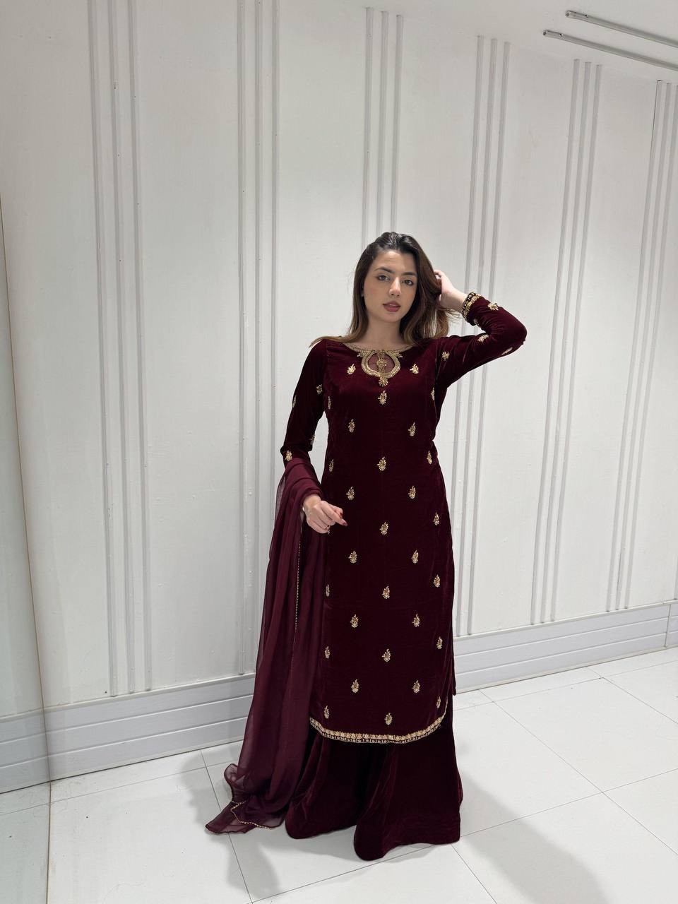 Shipra Winter Velvet Suit Set