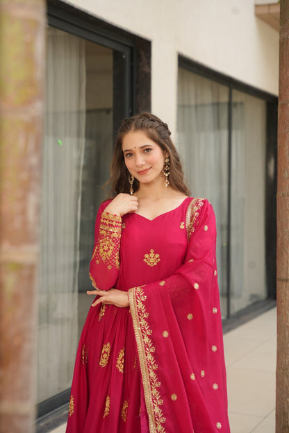 Ariana Star Georgette with Embroidery Zari Sequins-work Gown