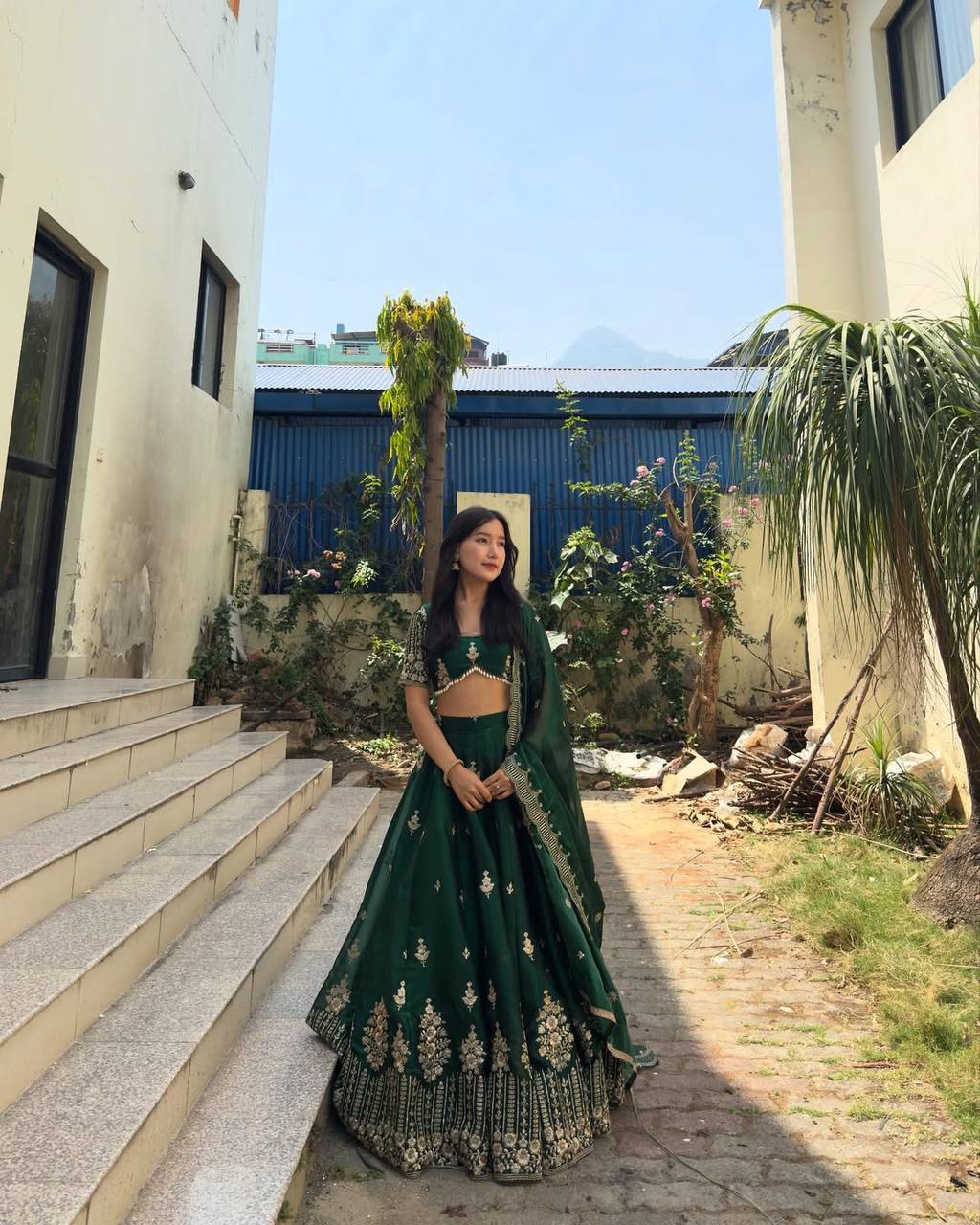 Crimson Grace  Aadhya’s Royal Bloom Lahenga Set