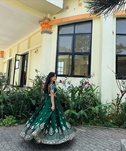 Crimson Grace  Aadhya’s Royal Bloom Lahenga Set