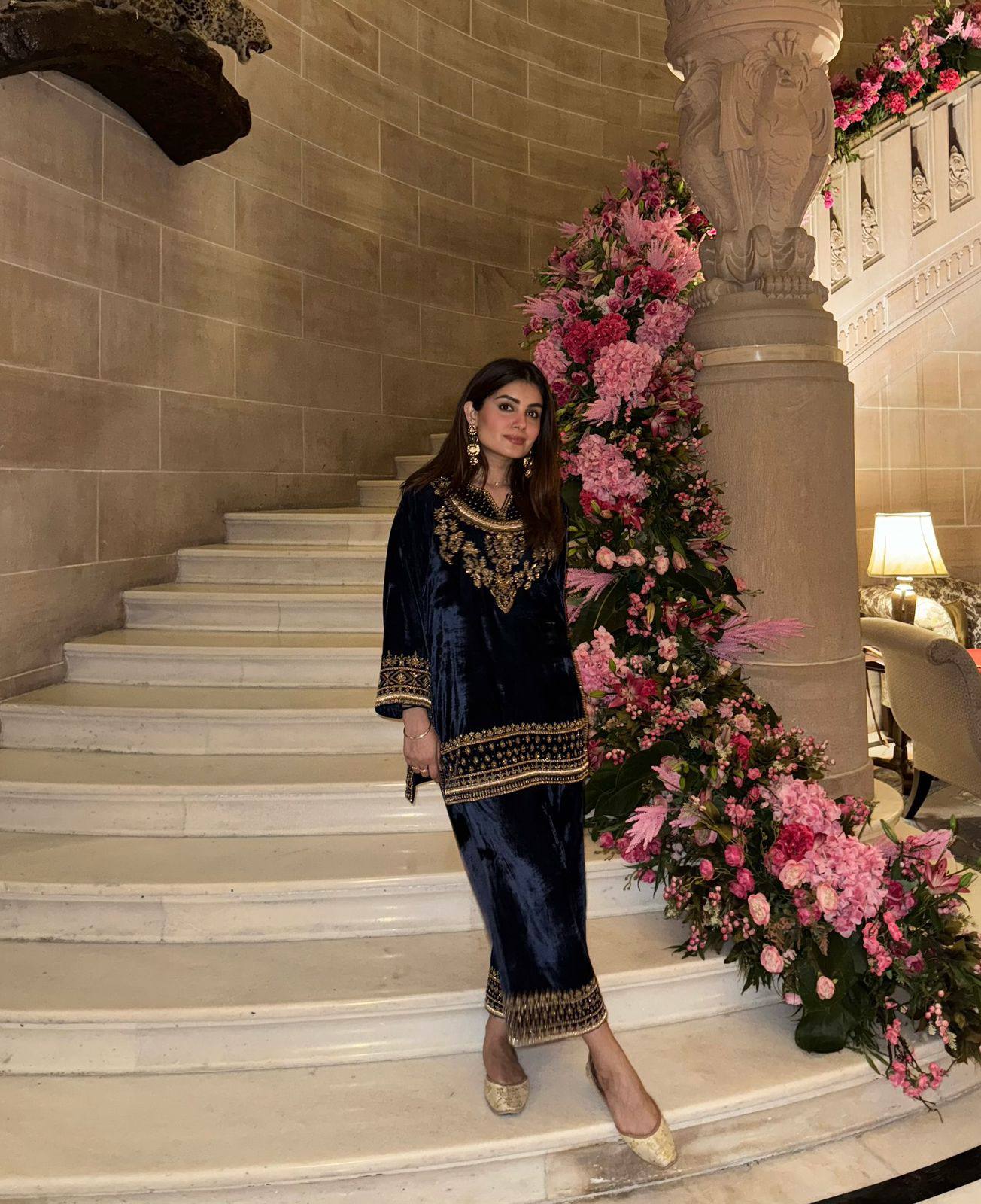 Samira Navy Queen Velvet Suit