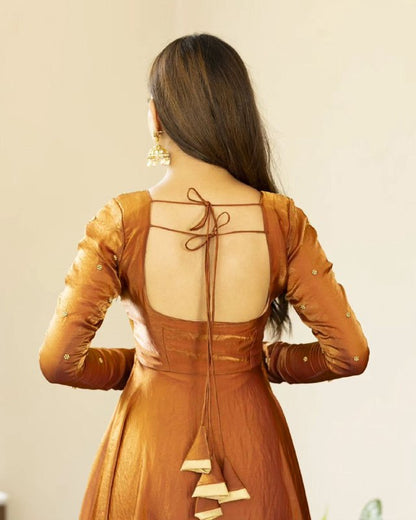 Golden Symphony Elegance Meera’s Anarkali  Set