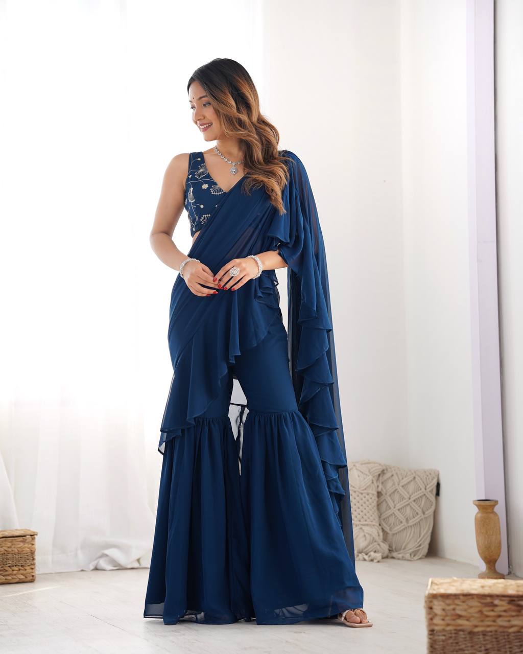 Mishka Shanaya Edition Beautiful Sharara Saree