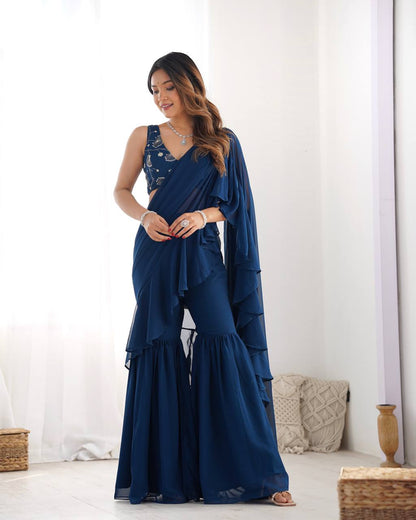 Mishka Shanaya Edition Beautiful Sharara Saree