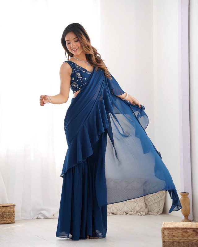 Mishka Shanaya Edition Beautiful Sharara Saree