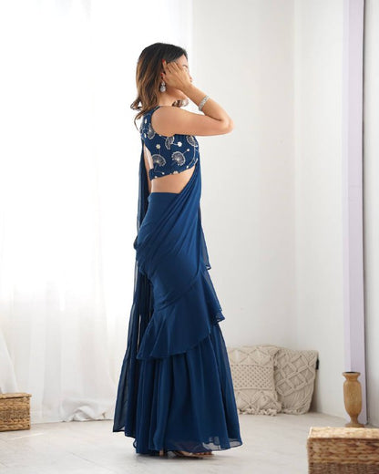 Mishka Shanaya Edition Beautiful Sharara Saree