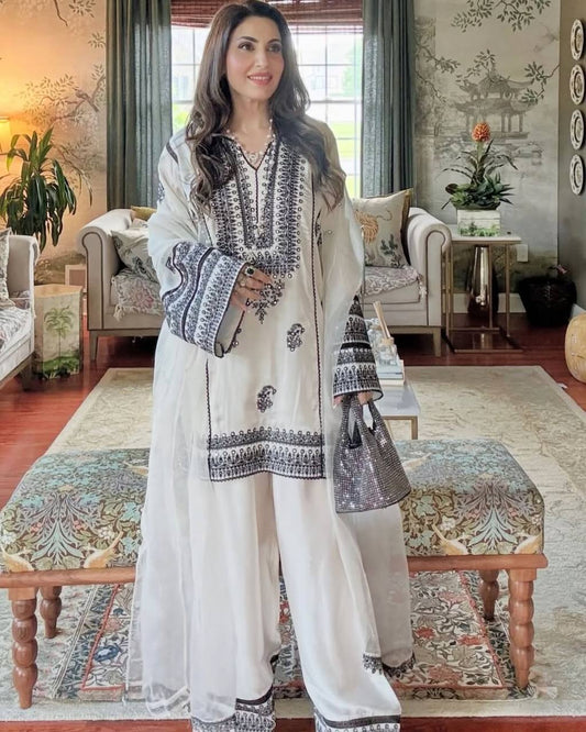 Devika Grace Ivory Echo Natural Silk Salwar Suit