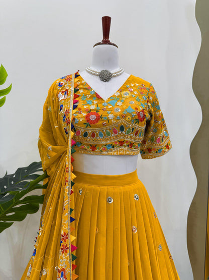 Kritira Blooming Hevay Thread With Sequnce Work Lehenga Set