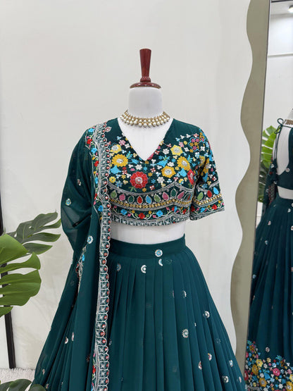 Kritira Blooming Hevay Thread With Sequnce Work Lehenga Set