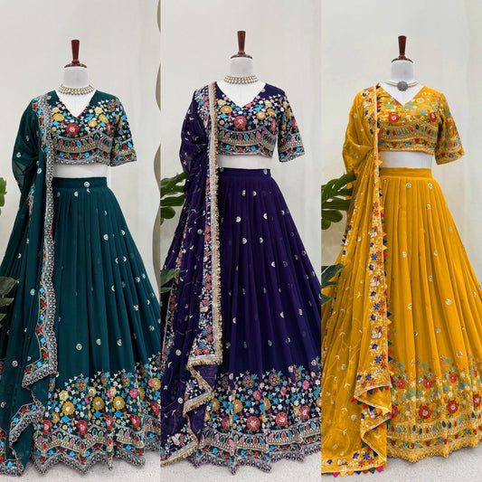 Kritira Blooming Hevay Thread With Sequnce Work Lehenga Set