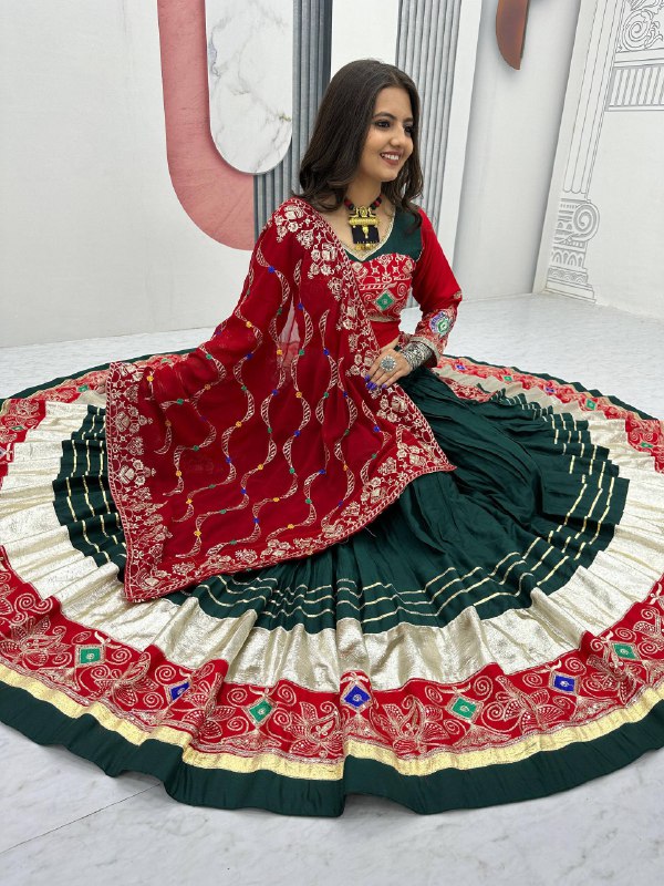 Vibrant Navratri Pure Cotton Lehenga Set