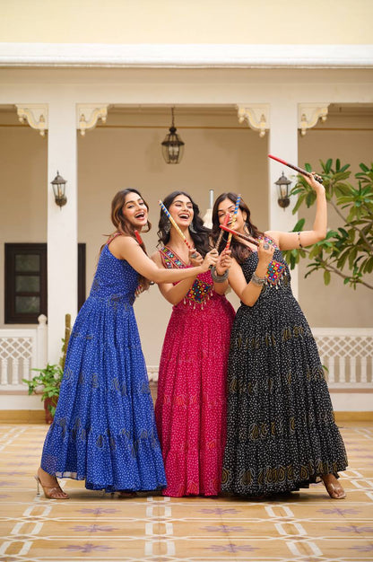 Navratna Raas  Beautifully  Bandhani Fusion Gown